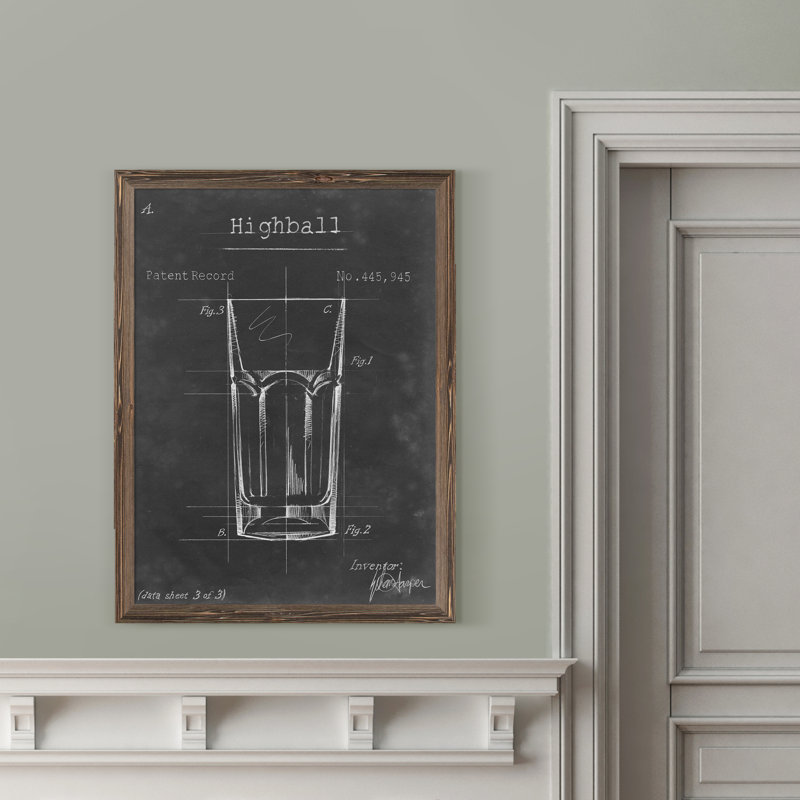 «Barware Blueprint II» par Paul Cezanne - reproduction d'art encadrée, H 38 po x l 28 po x P 1,25 po, Espresso Framed Canvas