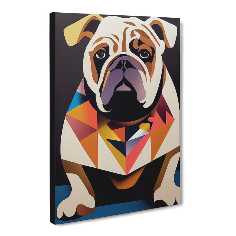 British Bulldog Abstract Vol.4 - Wrapped Canvas, 50cm H x 35cm W x 3cm D