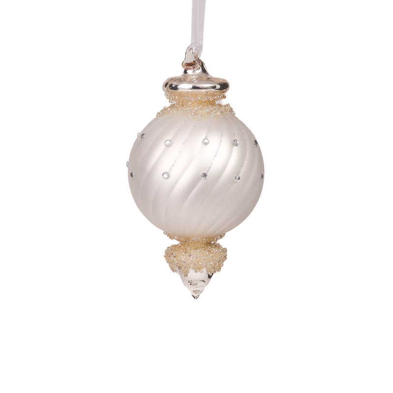 Ornement en forme de fleuron mat avec boules et fleurons Starlight Collection