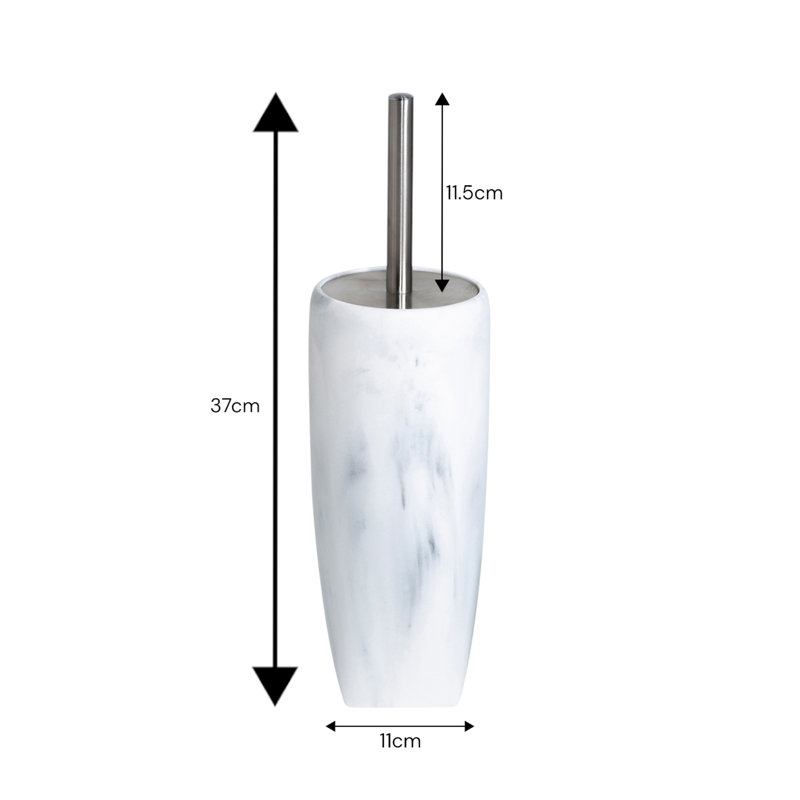 Cvetko Free-Standing Toilet Brush and Holder, White