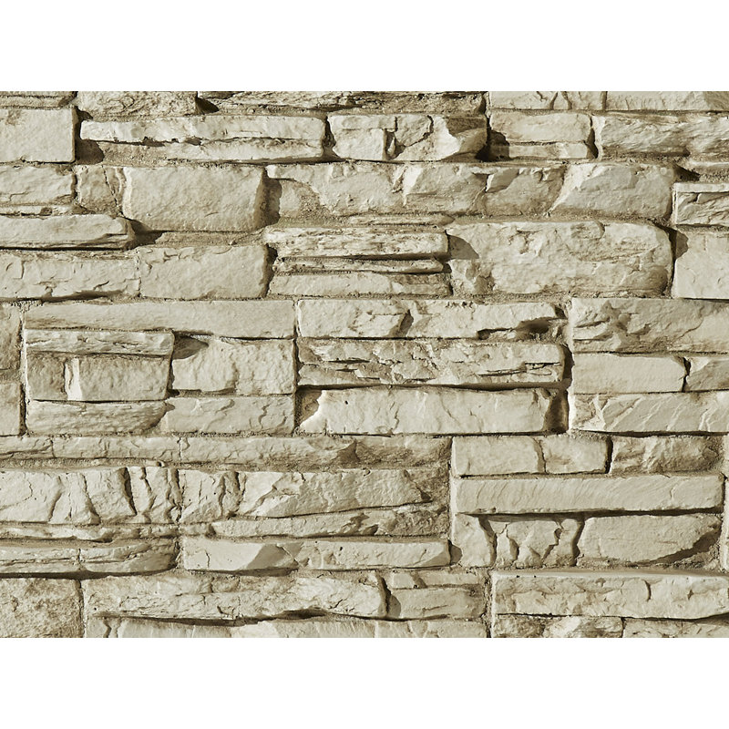 Panneau de coin extérieur en faux pierre Colorado, Beige crémeux