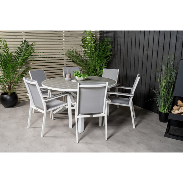 Dakota Fields Akia Round 6 - Person 140cm Long Dining Set | Wayfair.co.uk