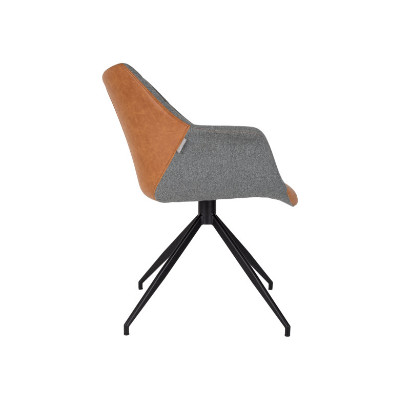 Doulton Armchair, Brown/Gray Faux Leather