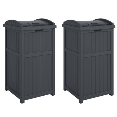 Resin Manual Lift Outdoor Trash/Recycling Bins
