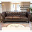 Canapés-lits | Ensemble de 3 chesterfield capitonnés modernes pour le salon | Polyuréthane | Brun clair brun clair