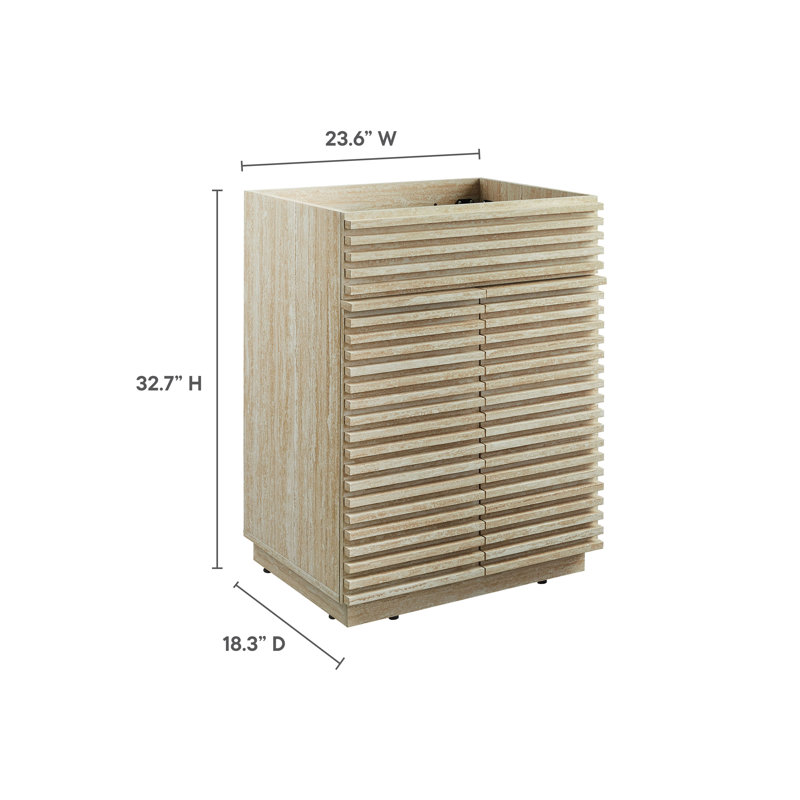 Meuble-lavabo en faux travertin 24 po Render (lavabo non inclus) en travertin
