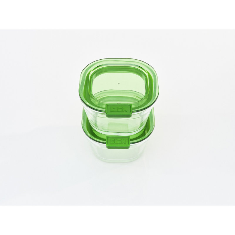 Lot de 2 contenants de conservation en verre Stack XS, 250 ml, Vert