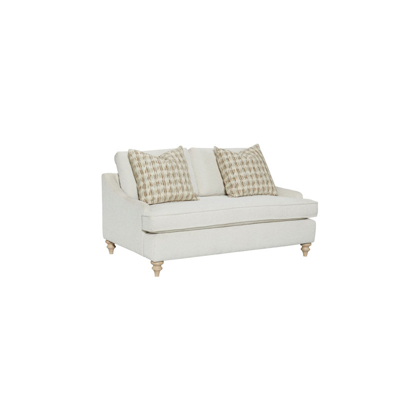 Haley Upholstered Loveseat with Pillows, White