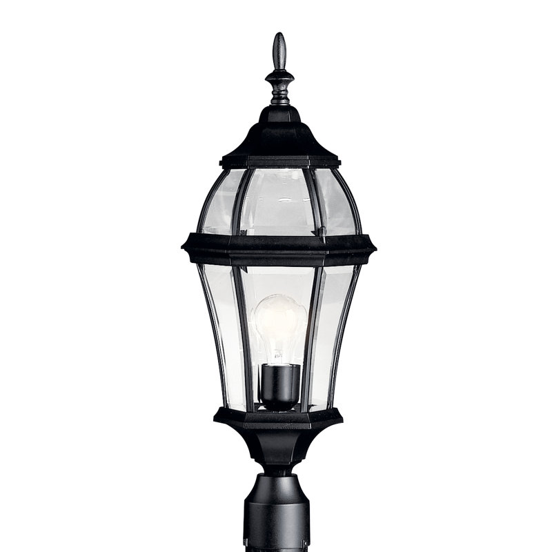 Tête de lanterne câblée à 1 lumière Connan H 24,25 po, Noir (peint)