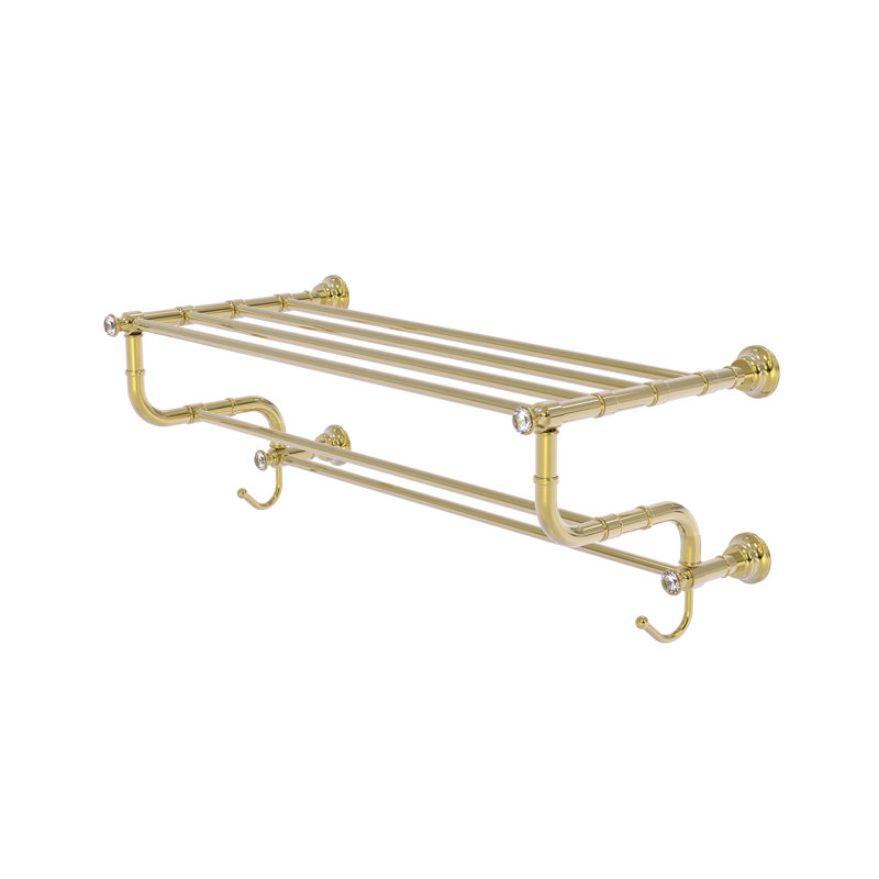 Porte-serviettes mural Freyja, Laiton non laqué, H 10,6 po x l 26 po x P 12,5 po