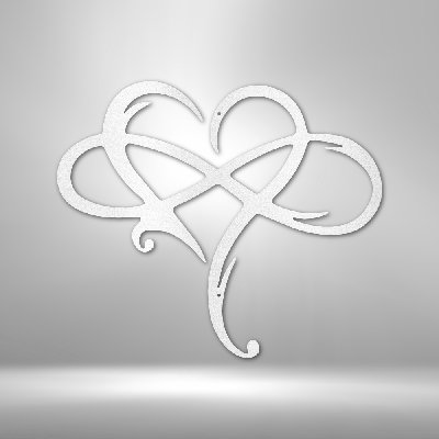 Signe en acier Infinity and Heart