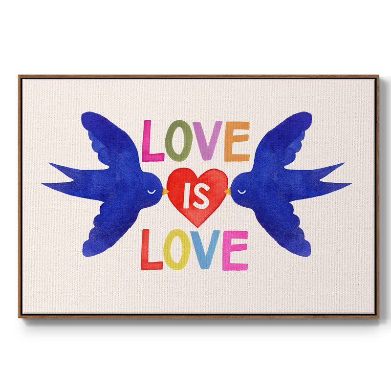 «Love Loudly Collection A», reproduction d'art sur toile, H 25 po x l 37 po x P 2 po, Noyer