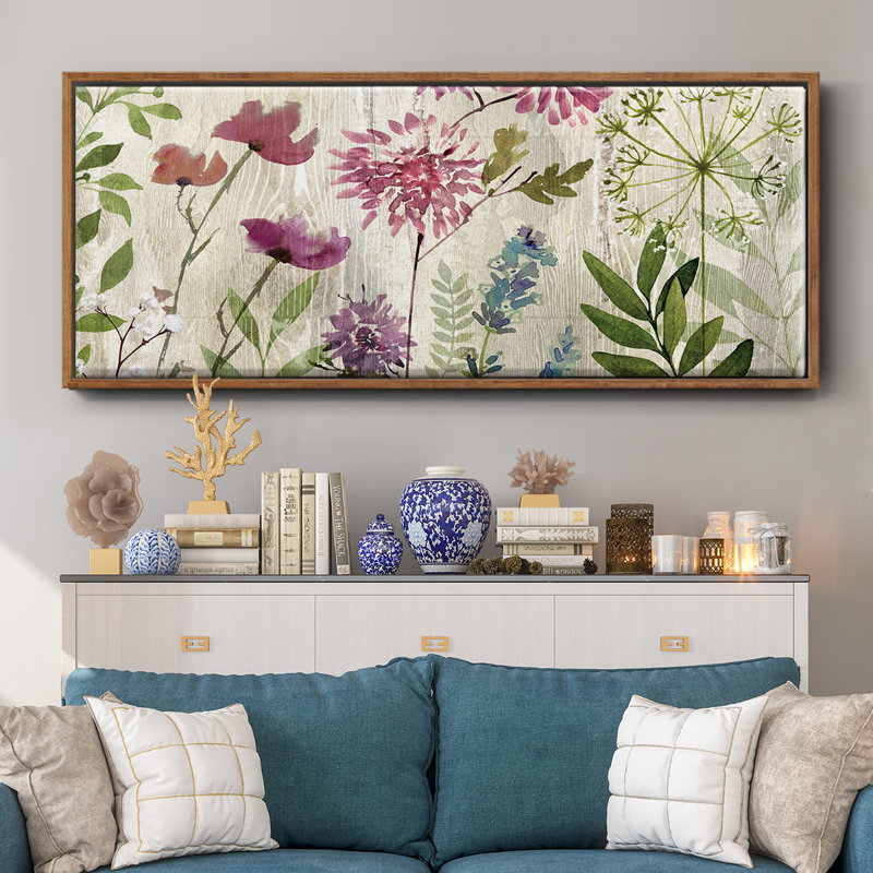 Meadow Flowers II- Framed Canvas, 20" H x 50" W