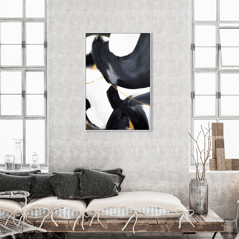 Amani - peinture sur toile, Toile encadrée, H 54 po x l 36 po, Blanc
