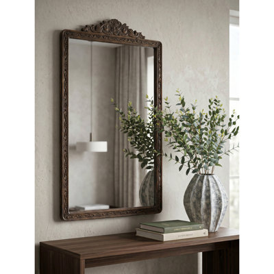 Grand miroir mural antique 27,4 x 47,8 po pour vestibule de salon