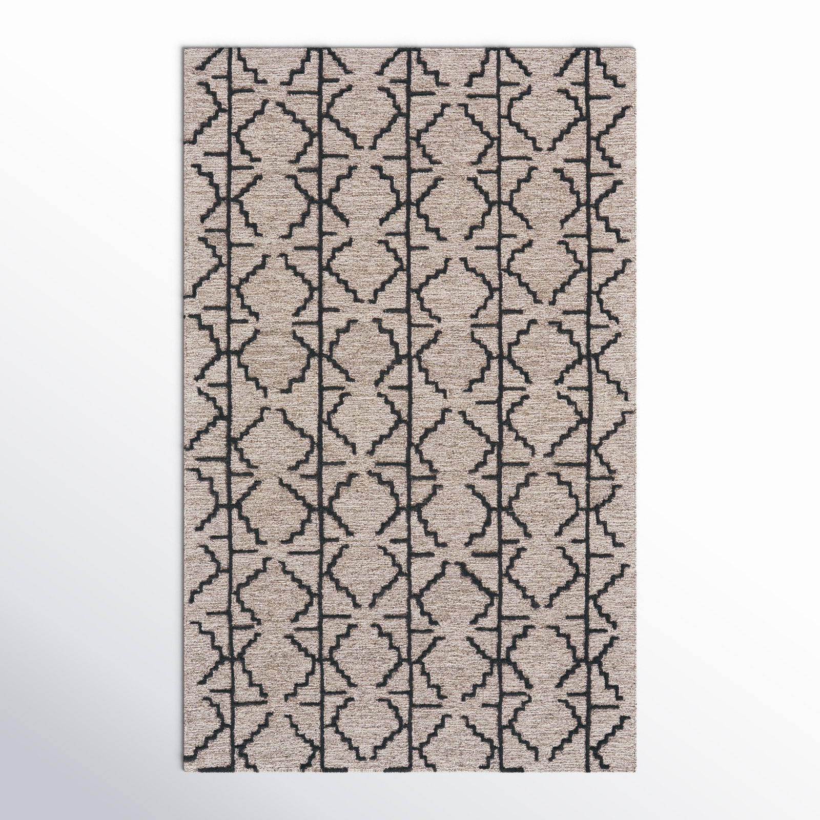 Carlette Hand-Tufted Geometric Wool Rug, Rectangle 5' x 8'