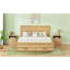 Lit avec tête de lit géométrique 3D et banc de rangement - rangement à 4 tiroirs-2134578364-2134578363