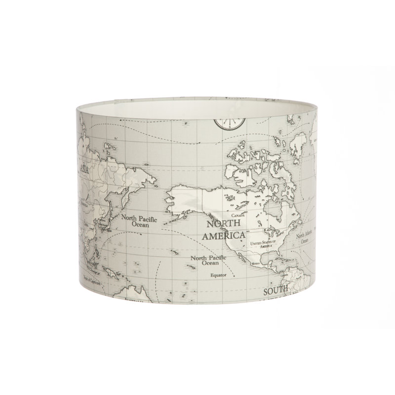 Cotton Drum ( Screw On ), Grey, Pendant Shade, 25cm H x 40cm W x 40cm D