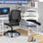  Desk Chairs with PU Leather Seat, Flip Up Arms Ergonomic Mesh Back Office Chair with Lumbar Support, Adjustable Height Swivel Rolling Computer Chairs for Home School Conference Study, Black