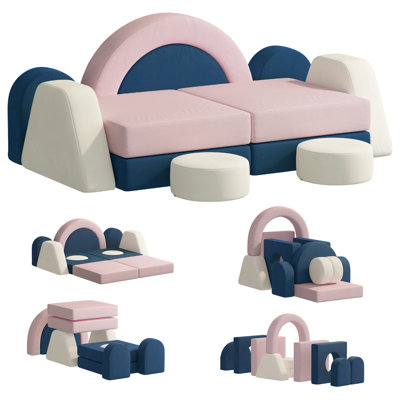 Toddler Couch Modular Play Couch – Convertible Sofa For Kids, Cozy & Durable Play Space For Two Toddlers
