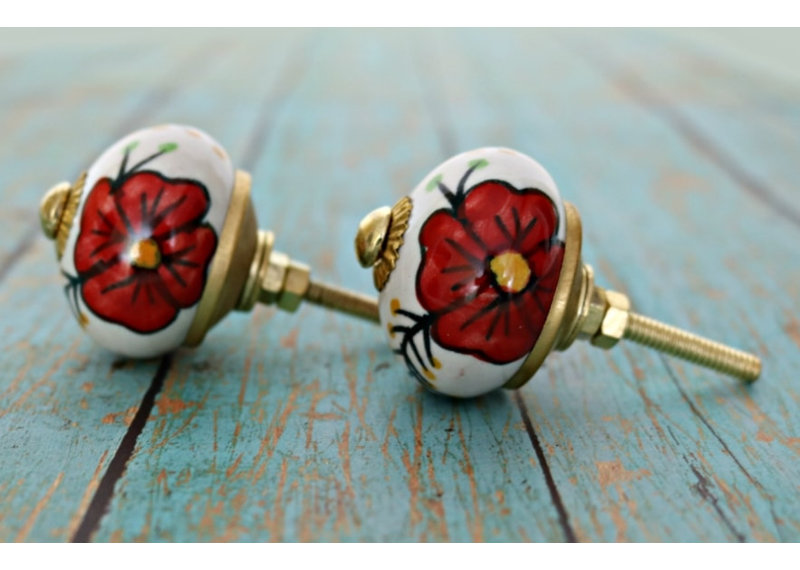 Hand Painted 1 1/2" Diameter Round Knob