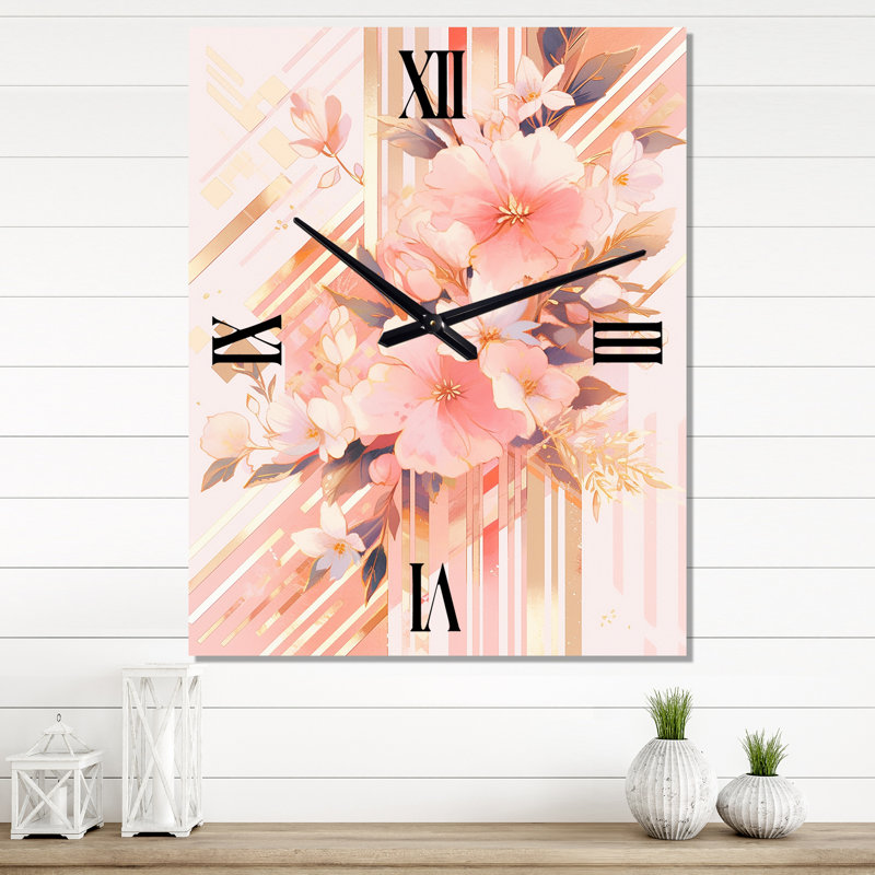 Horloge murale moderne cerisier rose moderne Bold VI, Petit