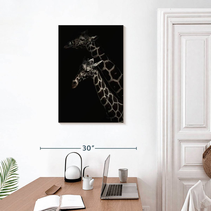 Brampt Two Masai Giraffes, 30" H x 20" W