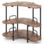 Unité de bar à 3 niveaux avec porte-verres à pied et tablettes de rangement avec structure en métal-572536499