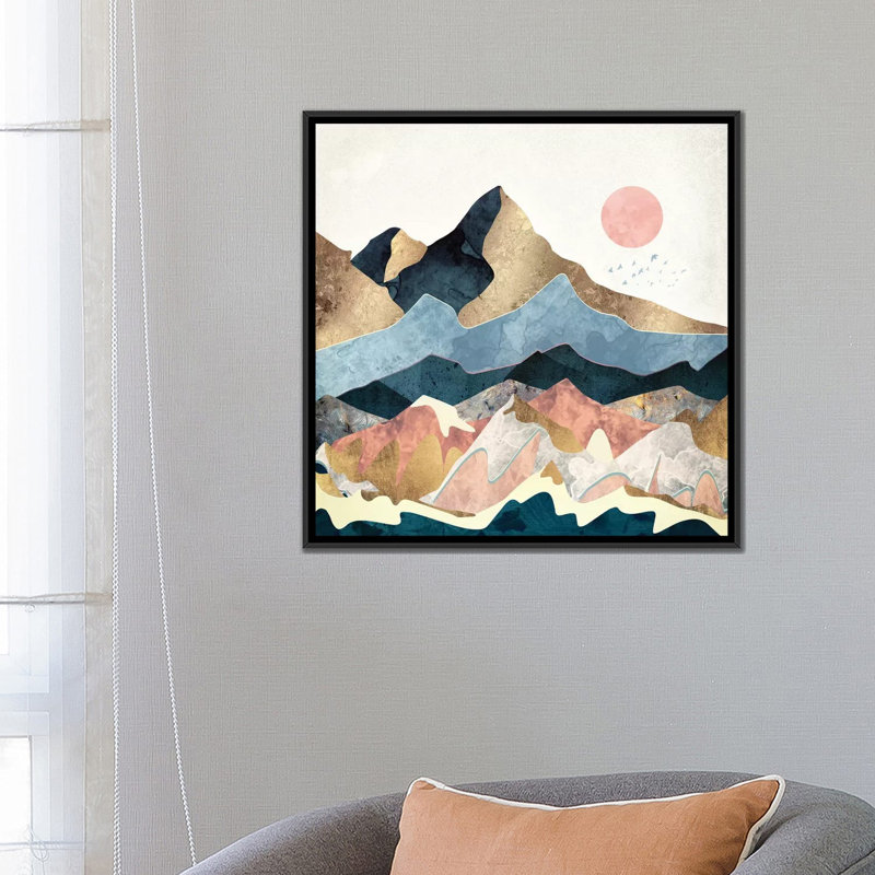 « golden peaks » par spacefrog designs-impression, Toile avec cadre noir, H 26 po x l 26 po x P 1,5 po