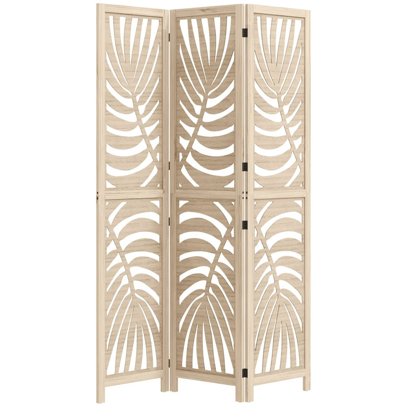 47.2 " W x 66.9 " H 3 - Panel Solid Wood Folding Room Divider