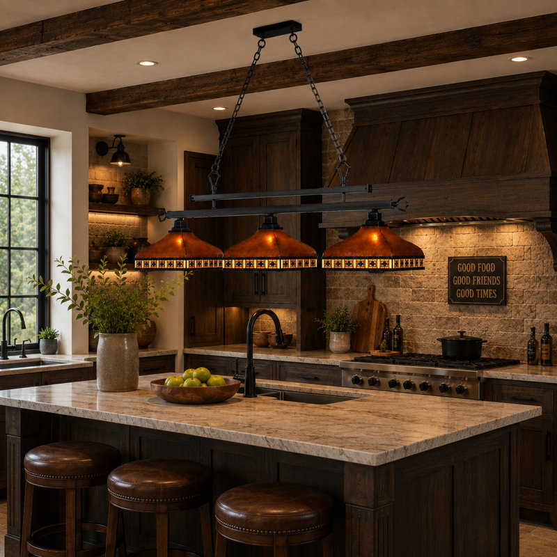 Shemar 3 - Light Pool Table Linear Pendant By RAM Game Room