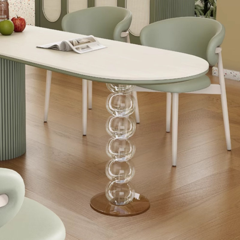 Table de salle à manger moderne, innovante et esthétique, Vert/transparent, H 29,52 po x L 62,99 po x l 31,49 po