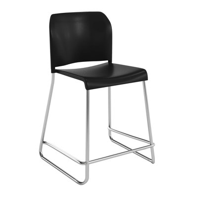 Commercial Plastic Stack Stool with Contoured Back and Sled Base