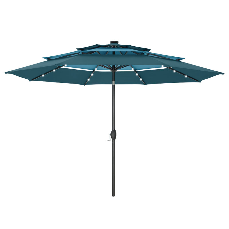 Parasol lumineux 120 "avec manivelle, Sarcelle