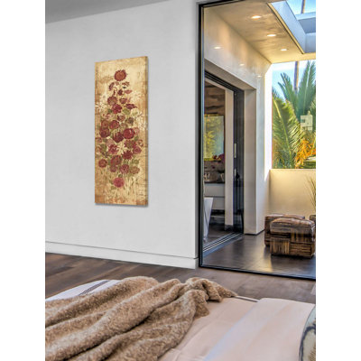 « floral frenzy bourgogne iii », impression sur toile tendue