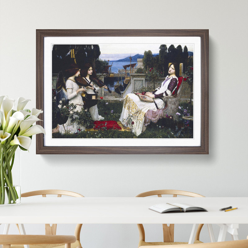 Saint Cecilia by John William Waterhouse - Picture Frame Painting, Walnut Framed, 36cm H x 48cm W x 2cm D