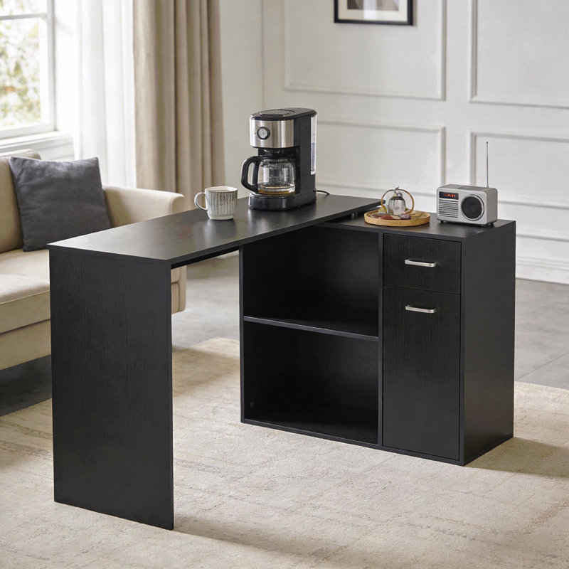 Rotating Writing Desk,Office Corner Desk,L Shaped Computer Desk,Home Office Workstation, Noir