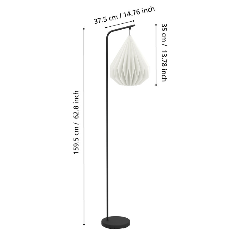 158.5cm Black Arched Floor Lamp