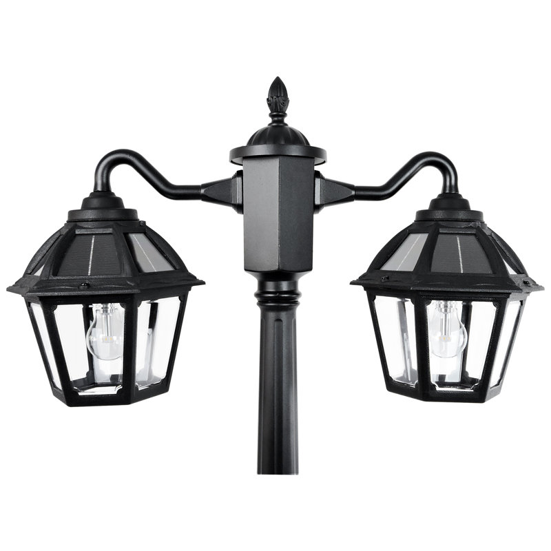Lampadaire solaire double tête facile à installer Polaris 