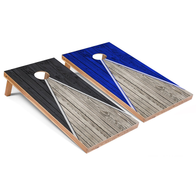 Planches de cornhole 2 pi x 4 pi avec lumières DEL, Gris foncé / royal