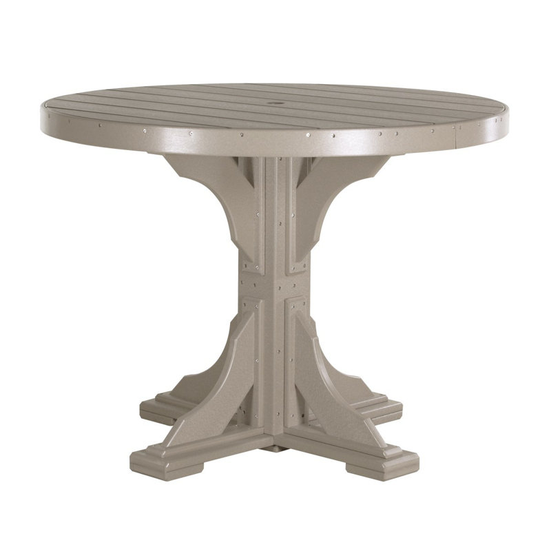 Table de salle à manger Bogia, Bois vieilli, l 48,25 po x L 48,25 po x H 42 po, Bois vieilli