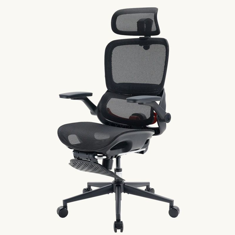 Office Chair with Headrest, Black, Black