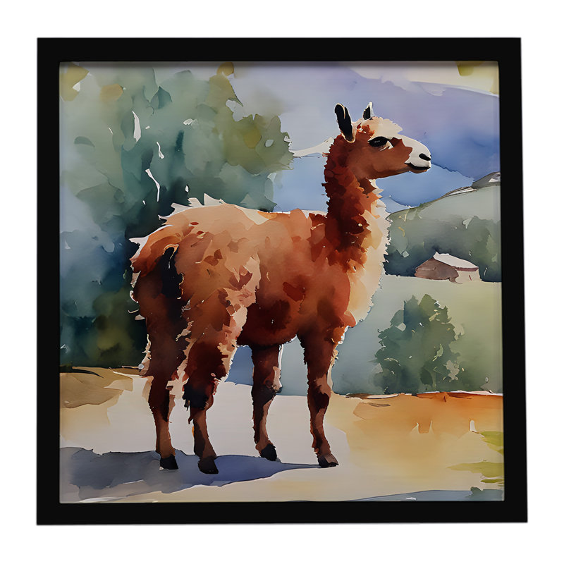 Llama Framed Metal Print