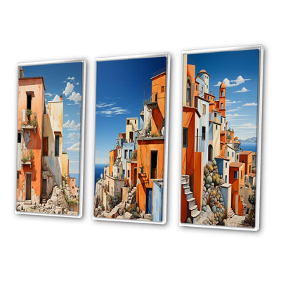 «Italy Terracotta Tones Fontanas X», 3 pièces sur toile