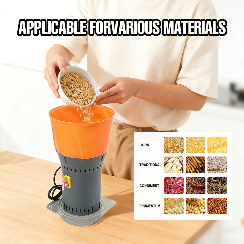 1000w Electric Feed Ginder Mill Dust-free Dry Cereals Grinder With Detachable Hopper & 3 Sieves For Wheat Corn Grain Spice Coffee Beans 1.85 Gallons (7l)