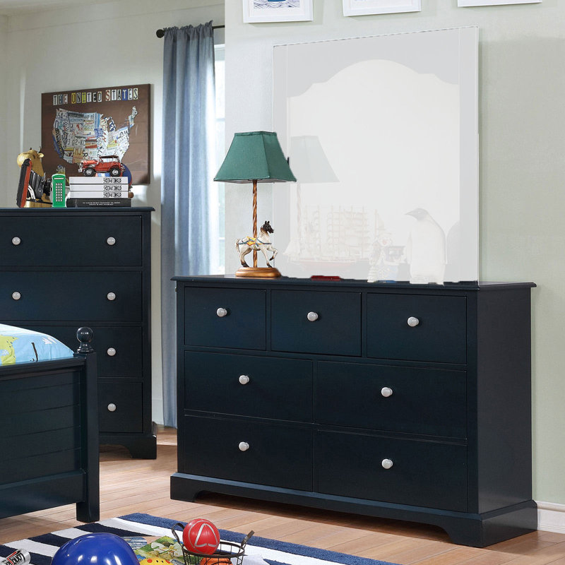 Commode 7 tiroirs Deegan, Bleu