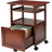 Mobile Printer Station And Organizer With Storage Drawer, Solid And Composite Wood Construction, Walnut Finish, Assembly Required