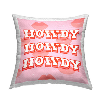 Coussin d'extérieur Bold Pink Howdy Lips