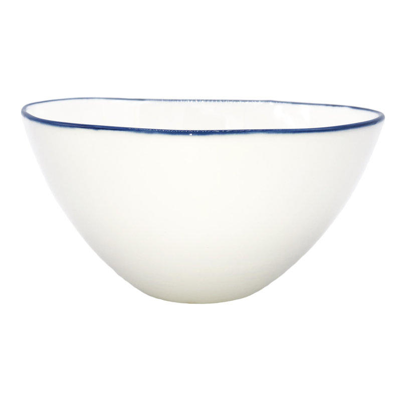 Canvas Home Abbesses Blue Rim 3 Piece Dinnerware Set, Service For 1