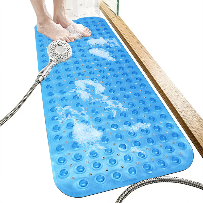 Vinyl Non-Slip Shower Mat, 53cm L x 53cm W, Light Blue